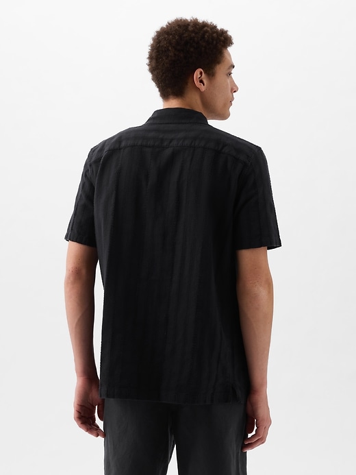 2 of 8 showing, with the color dobby stripe black of product Textured Stripe Shirt