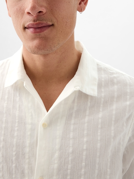 2 of 8 showing, with the color optic white of product Textured Shirt
