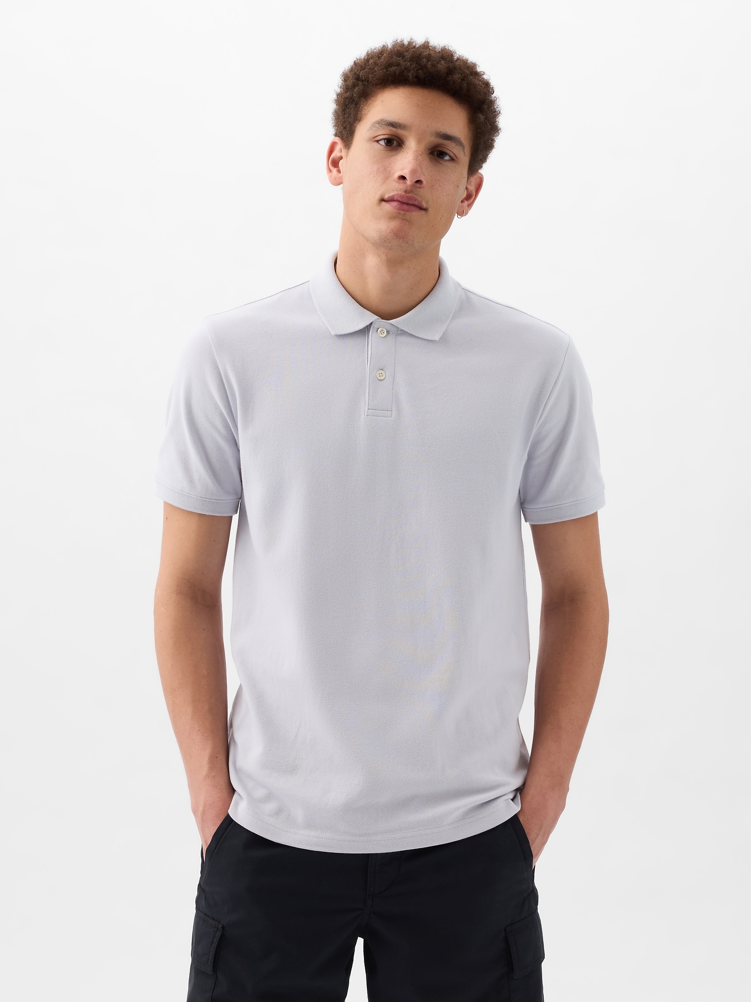 Gap Pique Polo Shirt Shirt In Gray Matter
