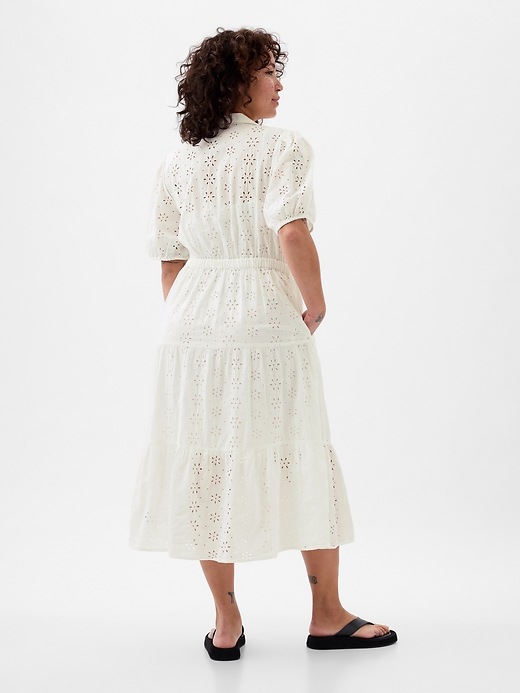 Eyelet Tiered Midi Dress | Gap