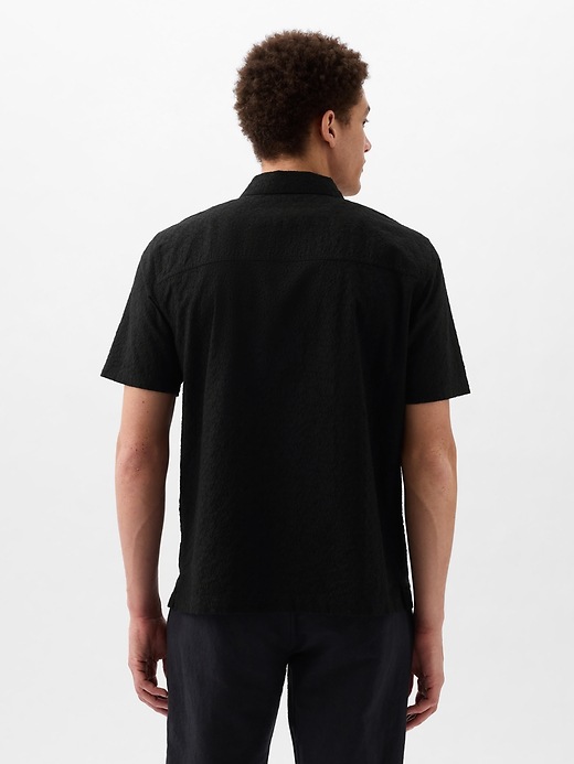 2 of 8 showing, with the color true black of product Eyelet Resort Shirt in Standard Fit