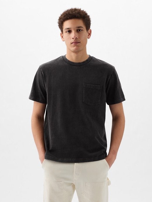 1 of 8 showing, with the color black of product Heavyweight Pocket T-Shirt