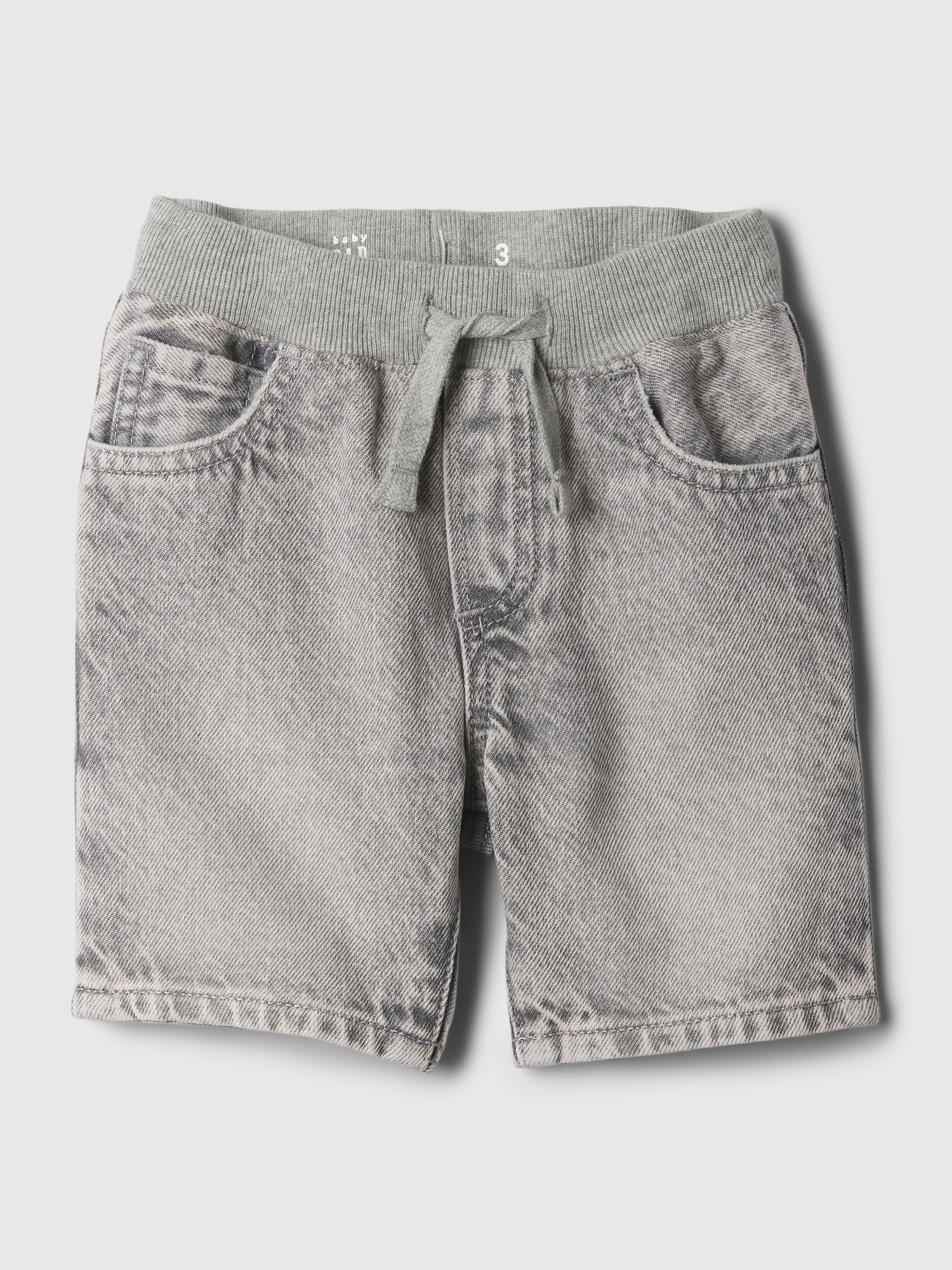 Gap Baby Pull-on Denim Shorts In Grey Wash