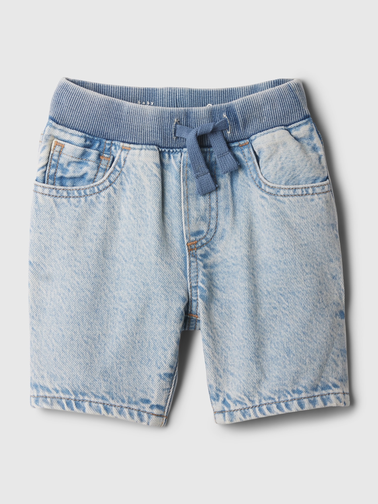 Gap Baby Pull-on Denim Shorts In Marble Wash