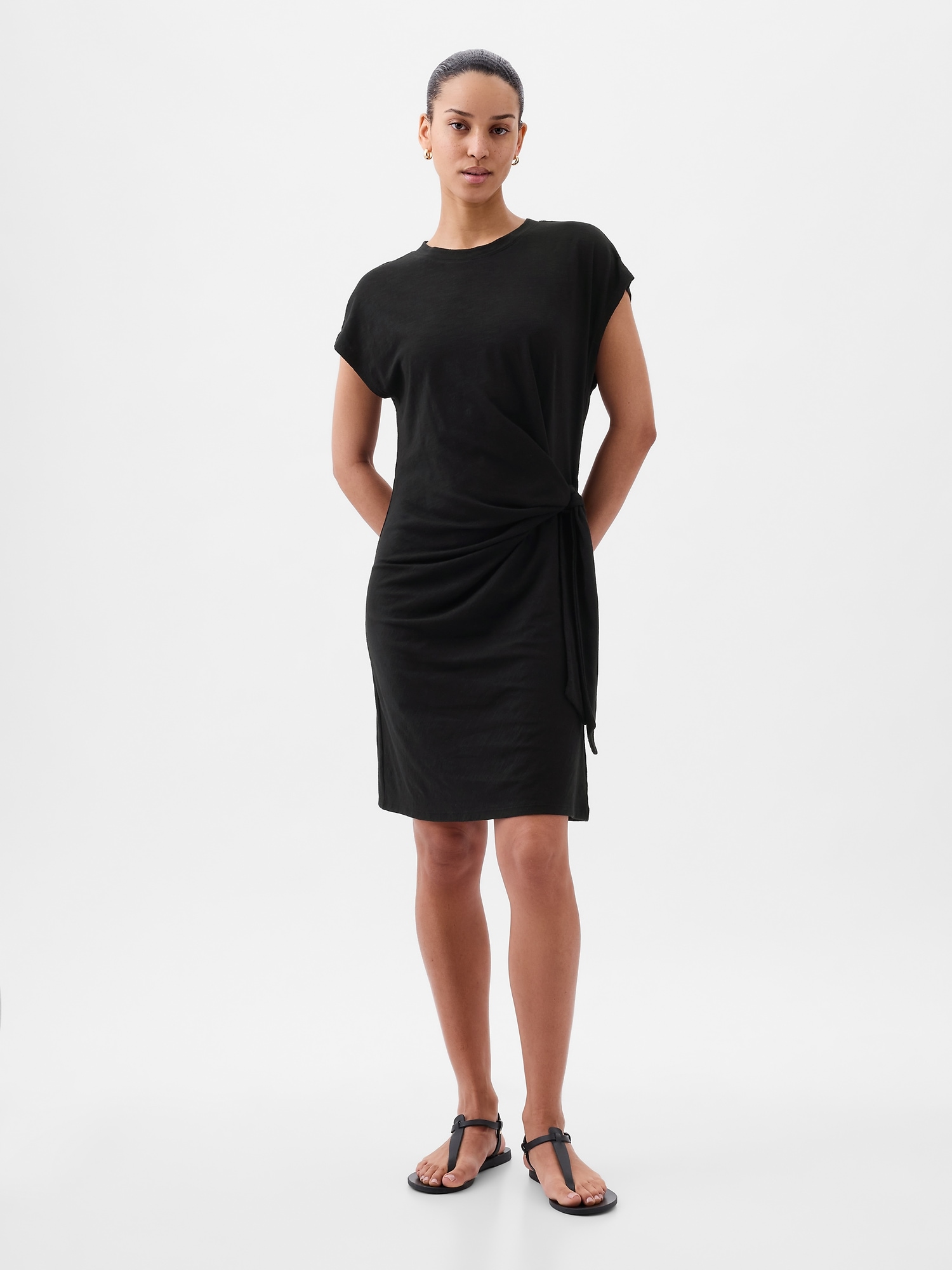 Shop Gap Tie-knot Mini T-shirt Dress In Black