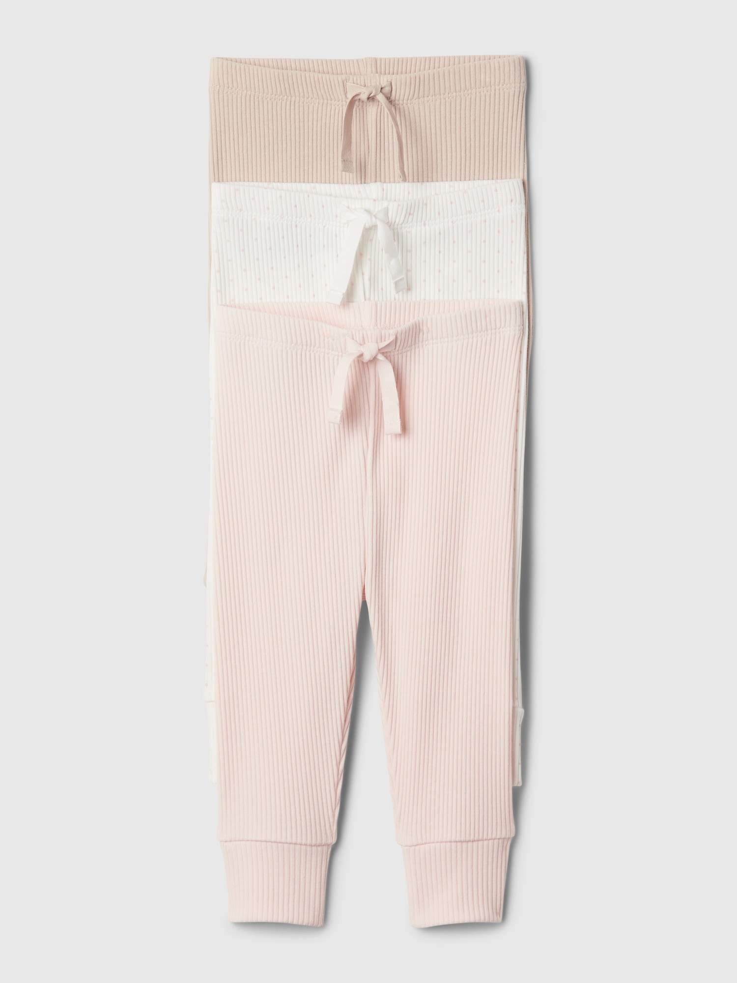 Gap Kids' Baby First Favorites Tinyrib Pants (3-pack) In Barely Light Pink