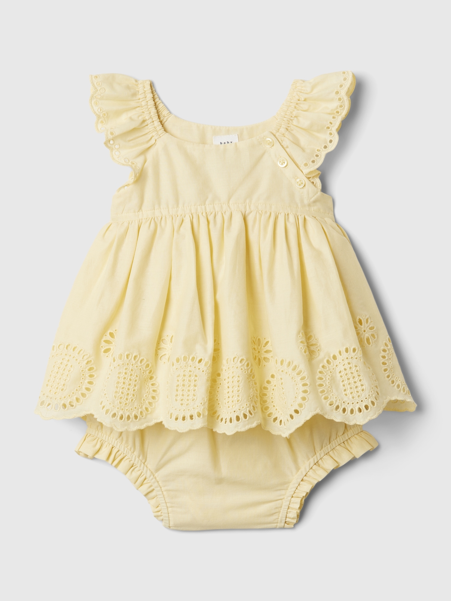 Shop Gap Baby Eyelet Outfit Set In Maize Yellow