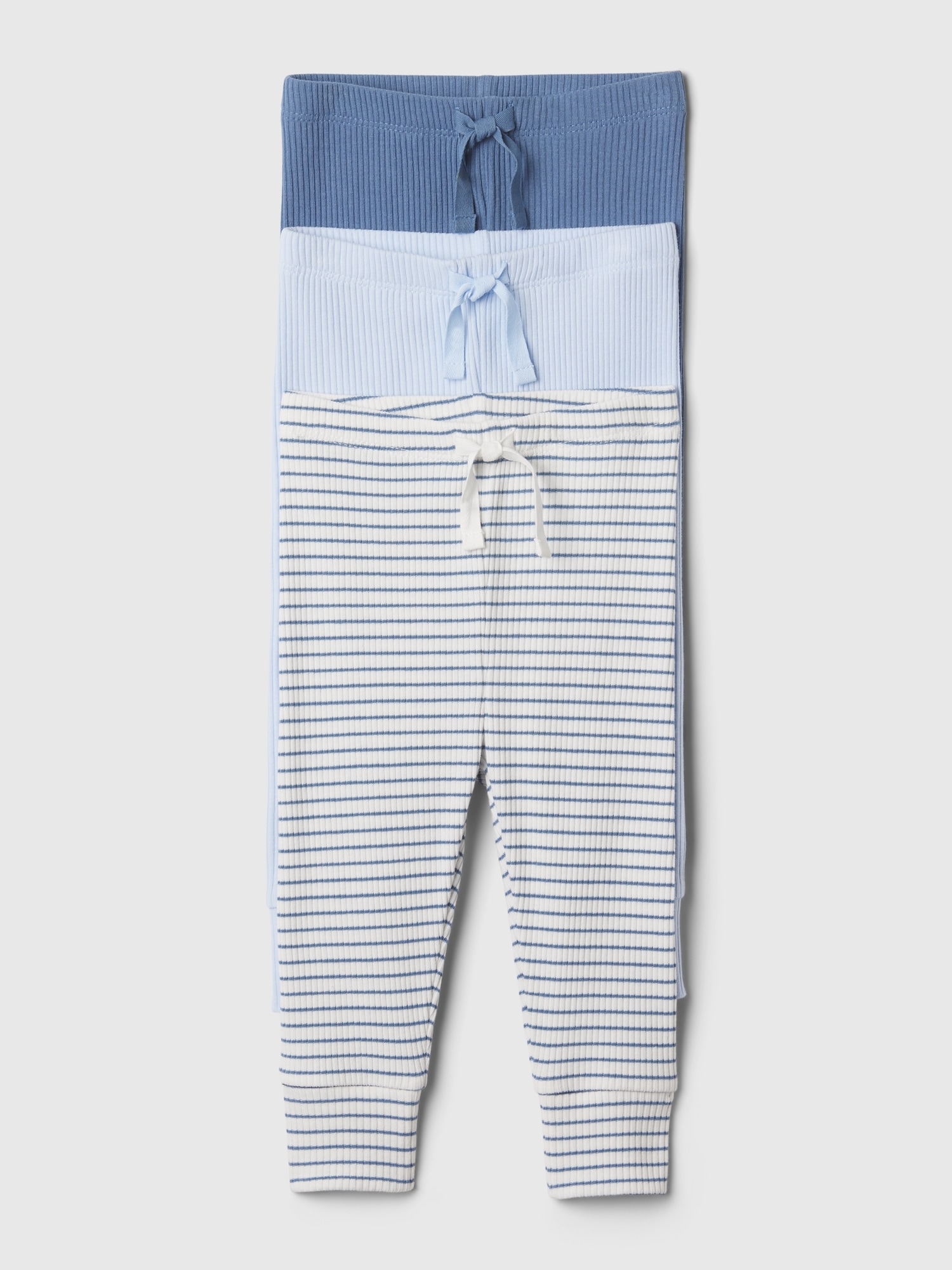 Gap Kids' Baby First Favorites Tinyrib Pants (3-pack) In Bainbridge Blue Stripe