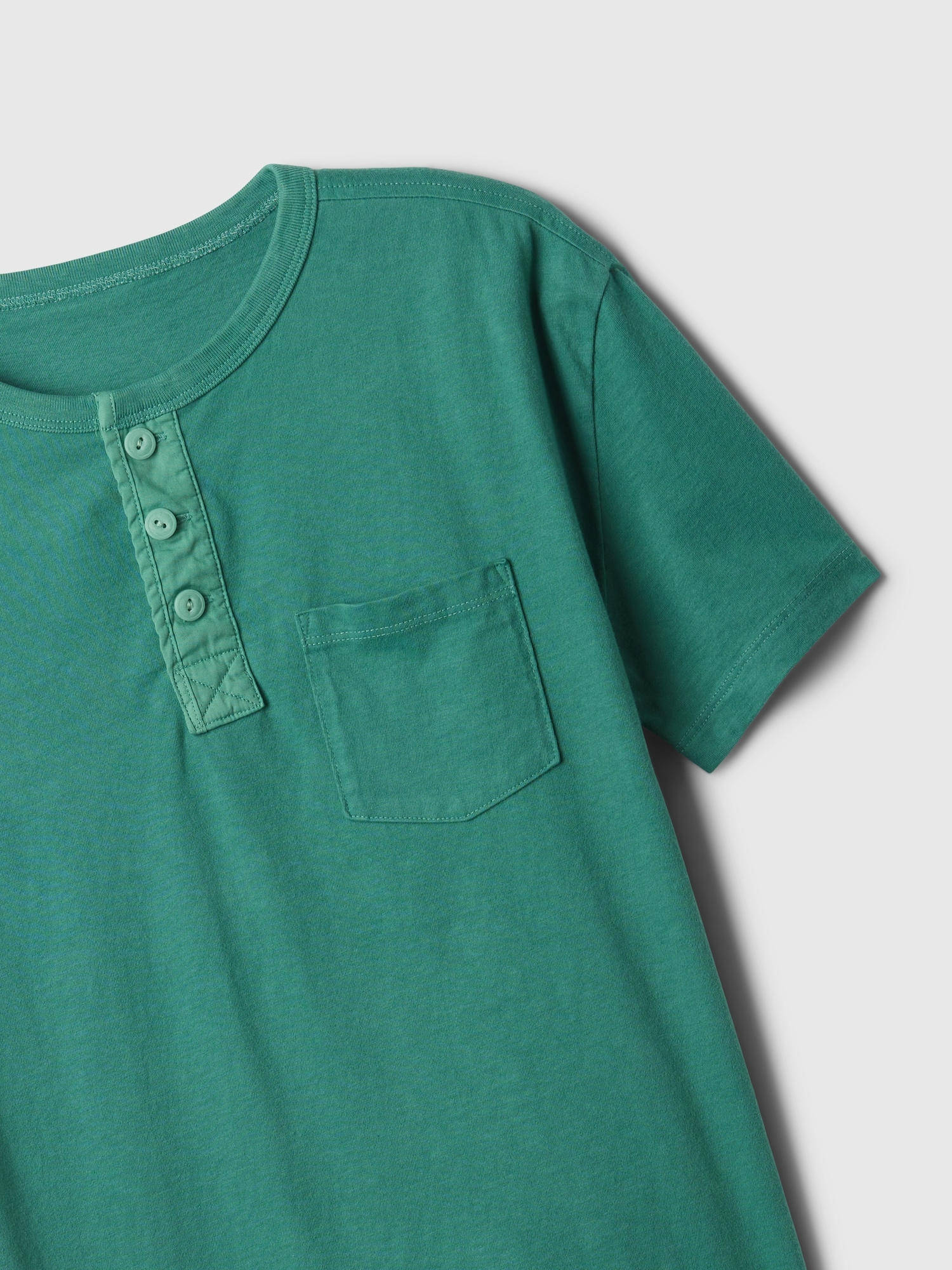 T-shirt Henley Manches Courtes GAP Homme Vert - Taille L, 100% Coton, Neuf Sans étiquette