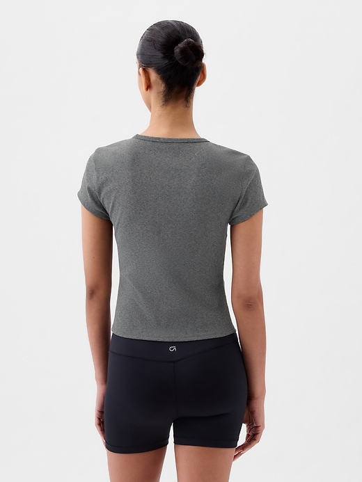 2 of 8 showing, with the color new heather grey of product GapFit Studio Rib Cropped T-Shirt