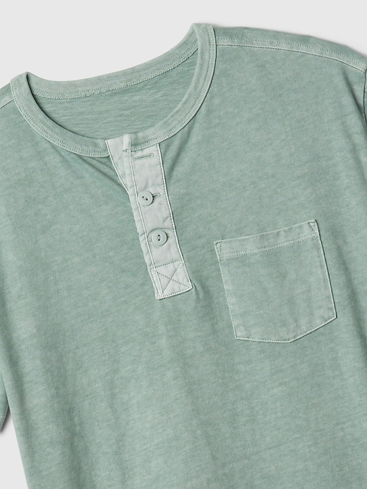2 of 8 showing, with the color sage of product Kids VintageSoft Henley T-Shirt
