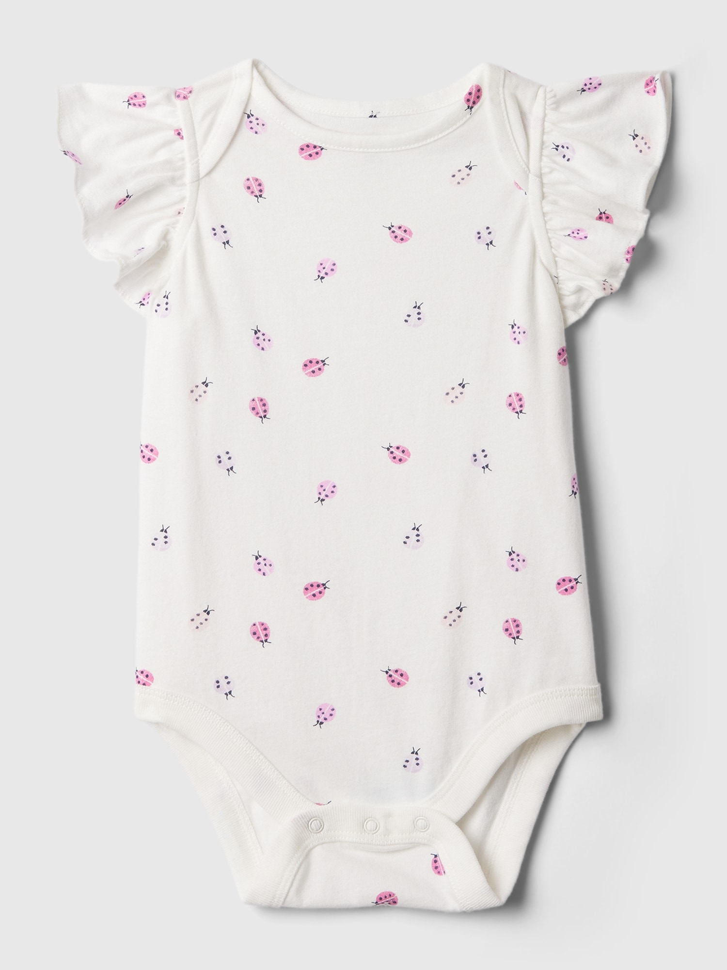 Gap Baby Mix And Match Ruffle Bodysuit In Ladybug White