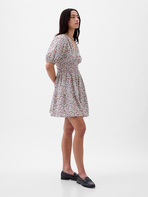 Image number 3 showing, Puff Sleeve Smocked Mini Dress