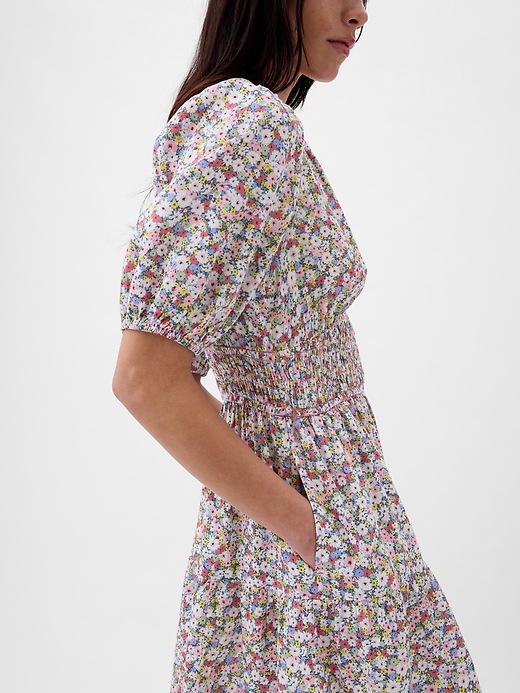 Puff-Sleeve Smocked Mini Dress | Gap