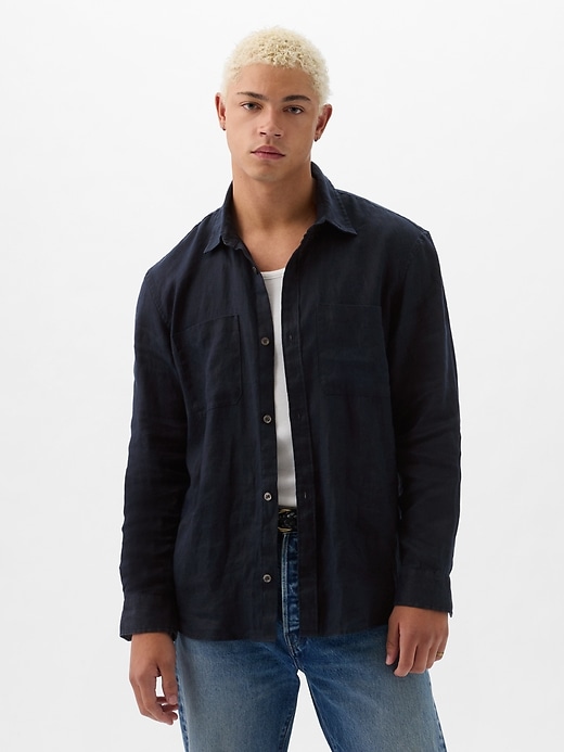 Image number 8 showing, Linen Two-Pocket Shirt