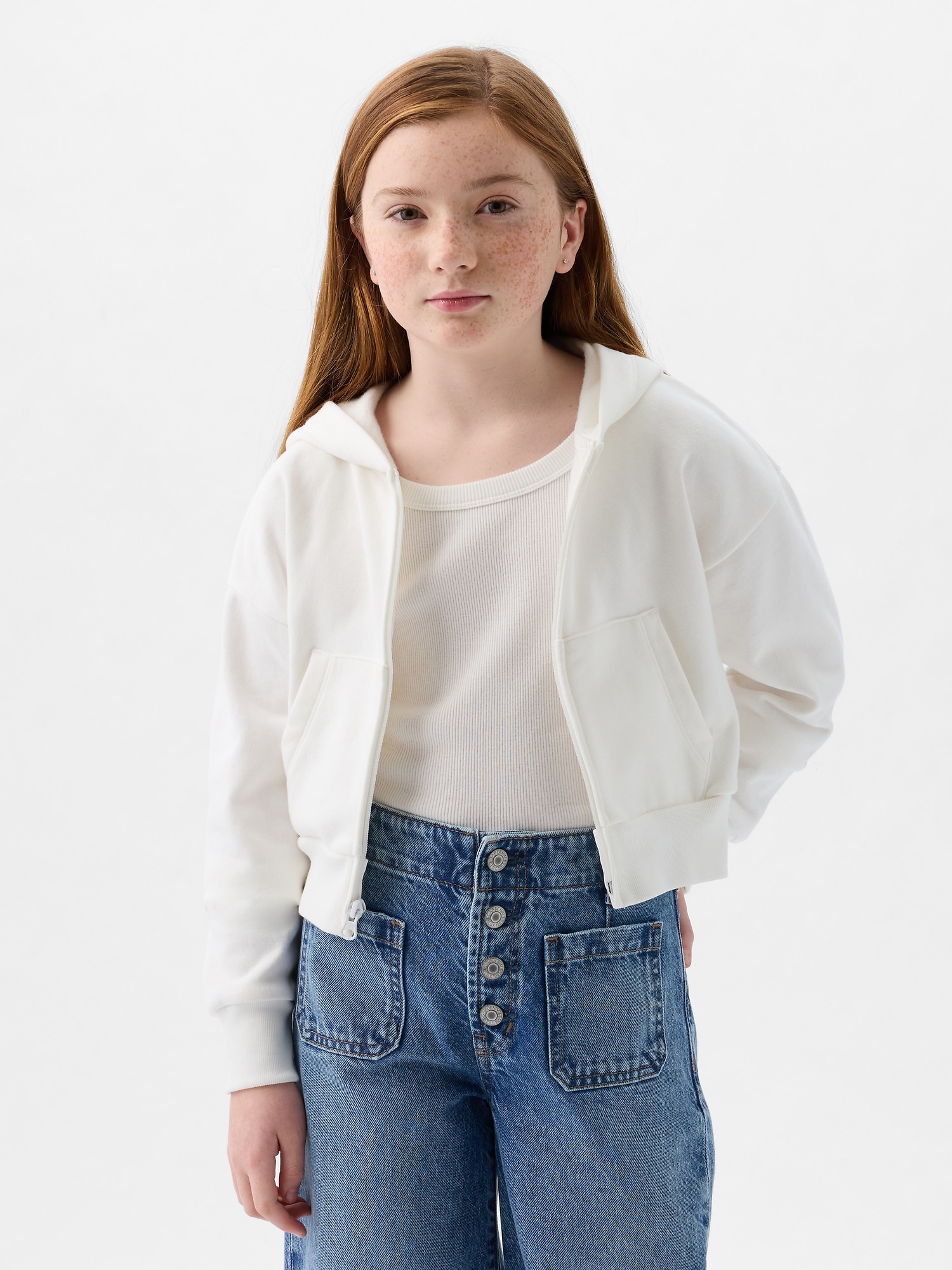 Kids Vintage Soft Cropped Hoodie