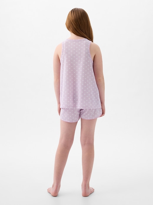 2 of 8 showing, with the color multi petal purple of product Kids Recycled Print PJ Set