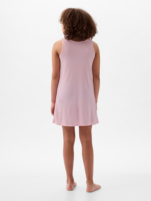 2 of 8 showing, with the color light peony pink of product Kids Recycled Pointelle PJ Dress