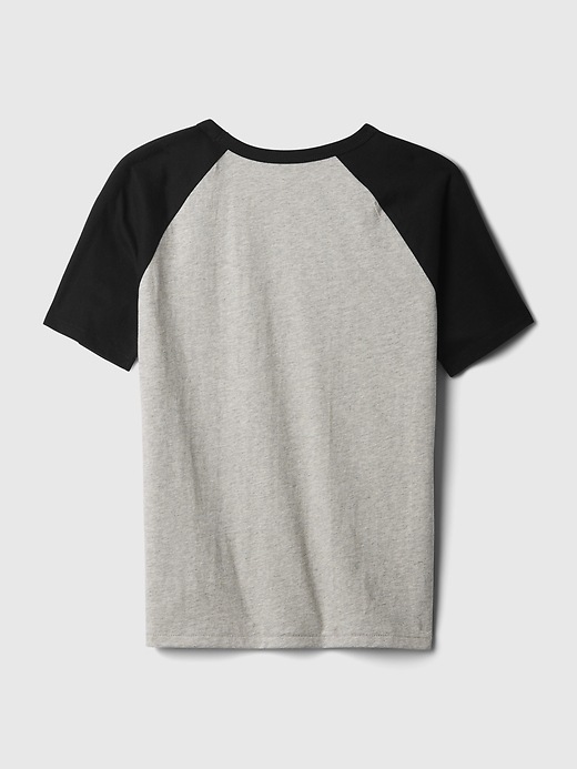 2 of 8 showing, with the color grey of product Kids Raglan T-Shirt