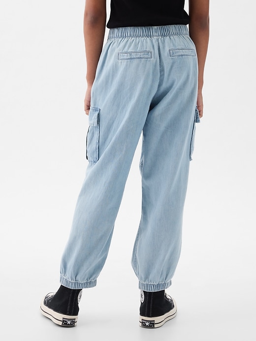 Image number 3 showing, Kids Denim Cargo Parachute Pants