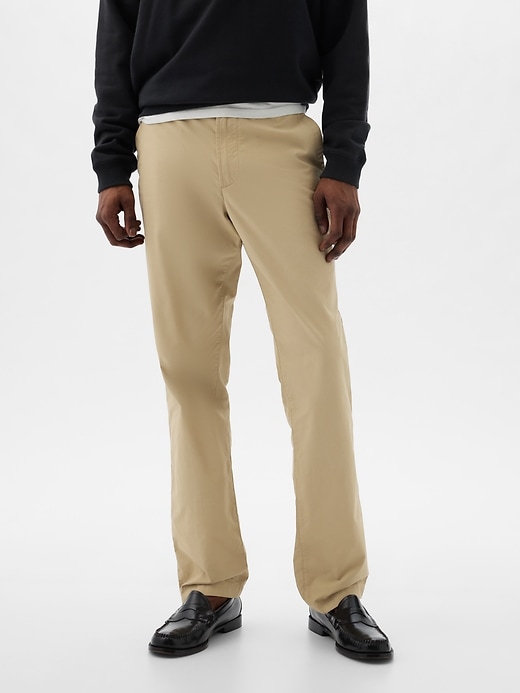 2 of 8 showing, with the color classic khaki of product Poplin Khakis in Straight Fit