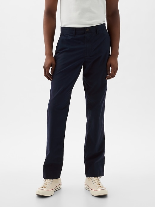 2 of 8 showing, with the color blue of product Poplin Khakis in Straight Fit