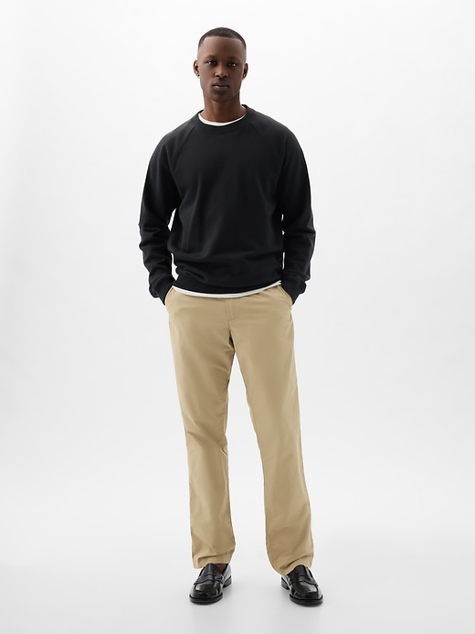 1 of 8 showing, with the color classic khaki of product Poplin Khakis in Straight Fit