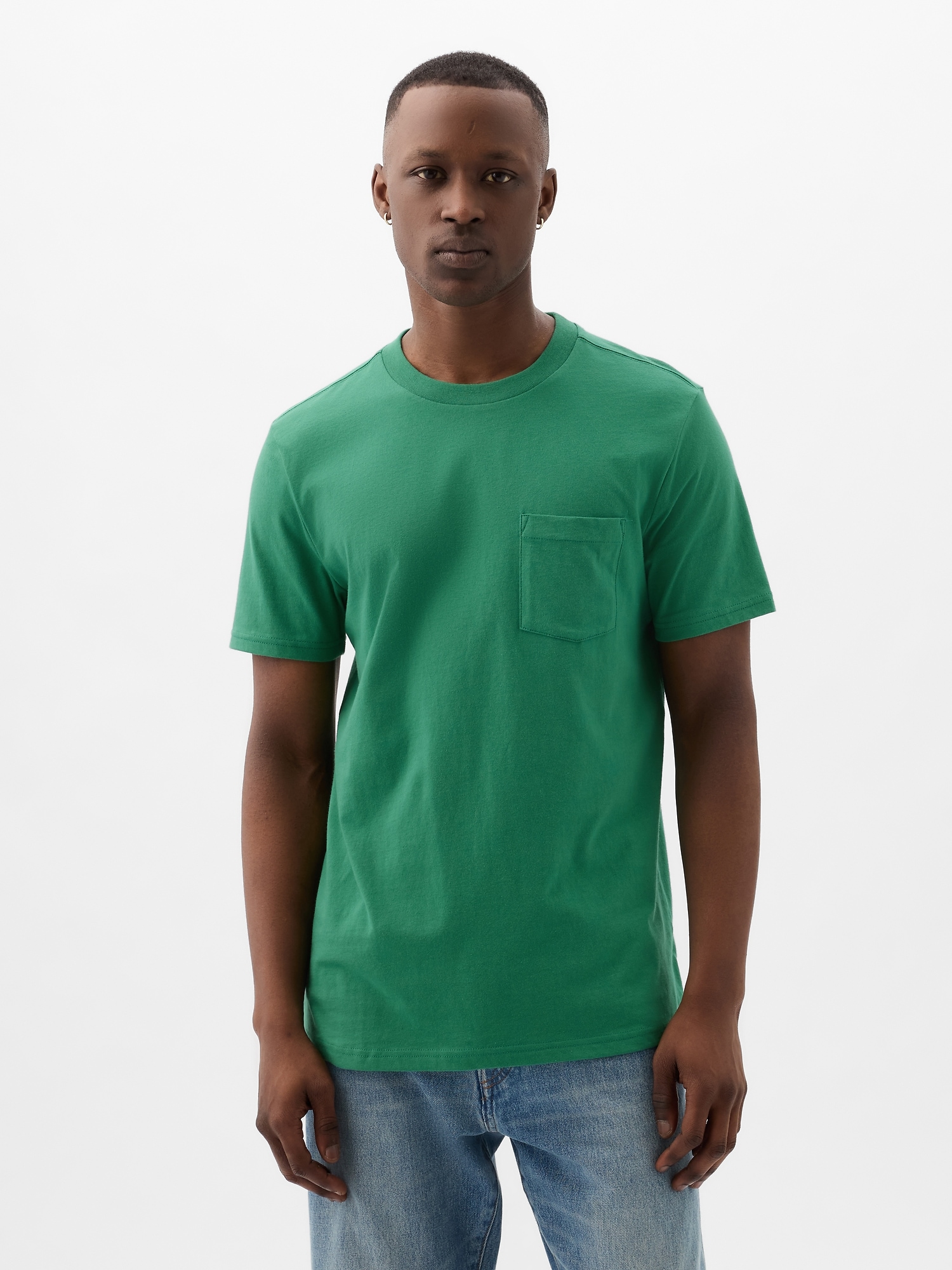Shop Gap Organic Cotton Pocket T-shirt In Irish Clover