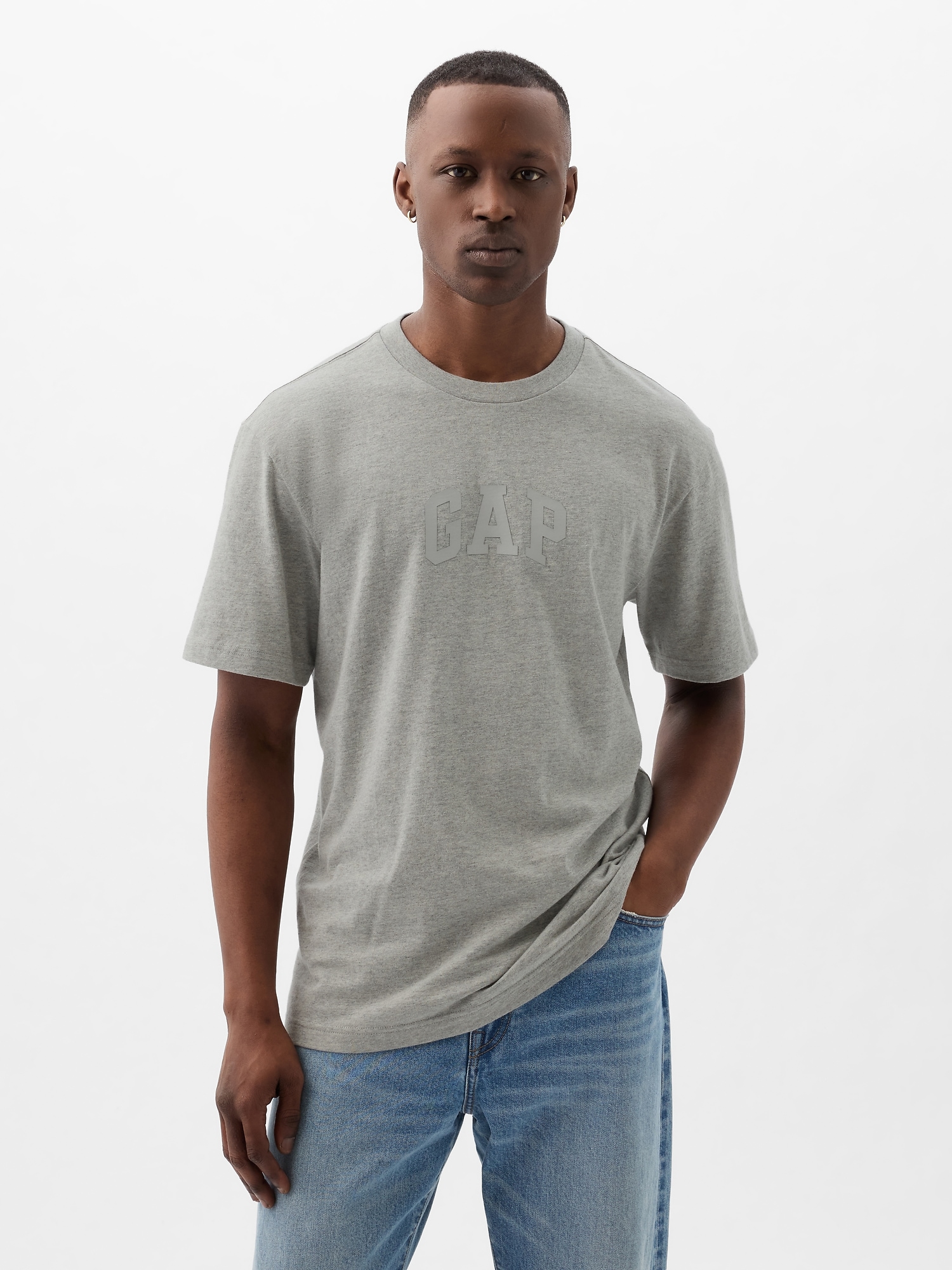 Shop Gap Arch Logo T-shirt In Grey