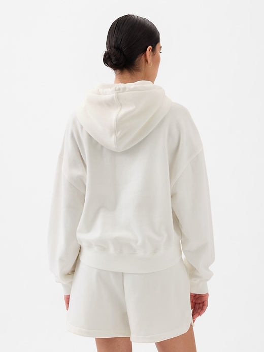 2 of 8 showing, with the color new off white of product VintageSoft Cropped Hoodie
