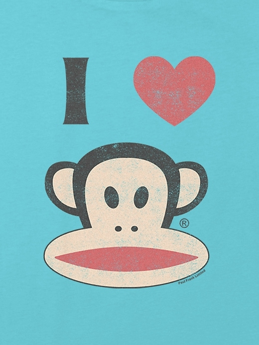 2 of 8 showing, with the color Blue of product Kids I Heart Paul Frank Graphic Boxy Crop Tee