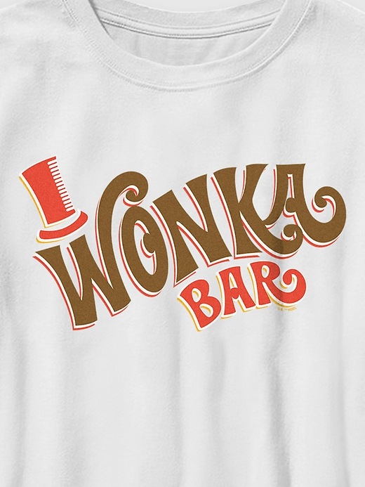 2 of 8 showing, with the color White of product Kids Willy Wonka Bar Graphic Tee