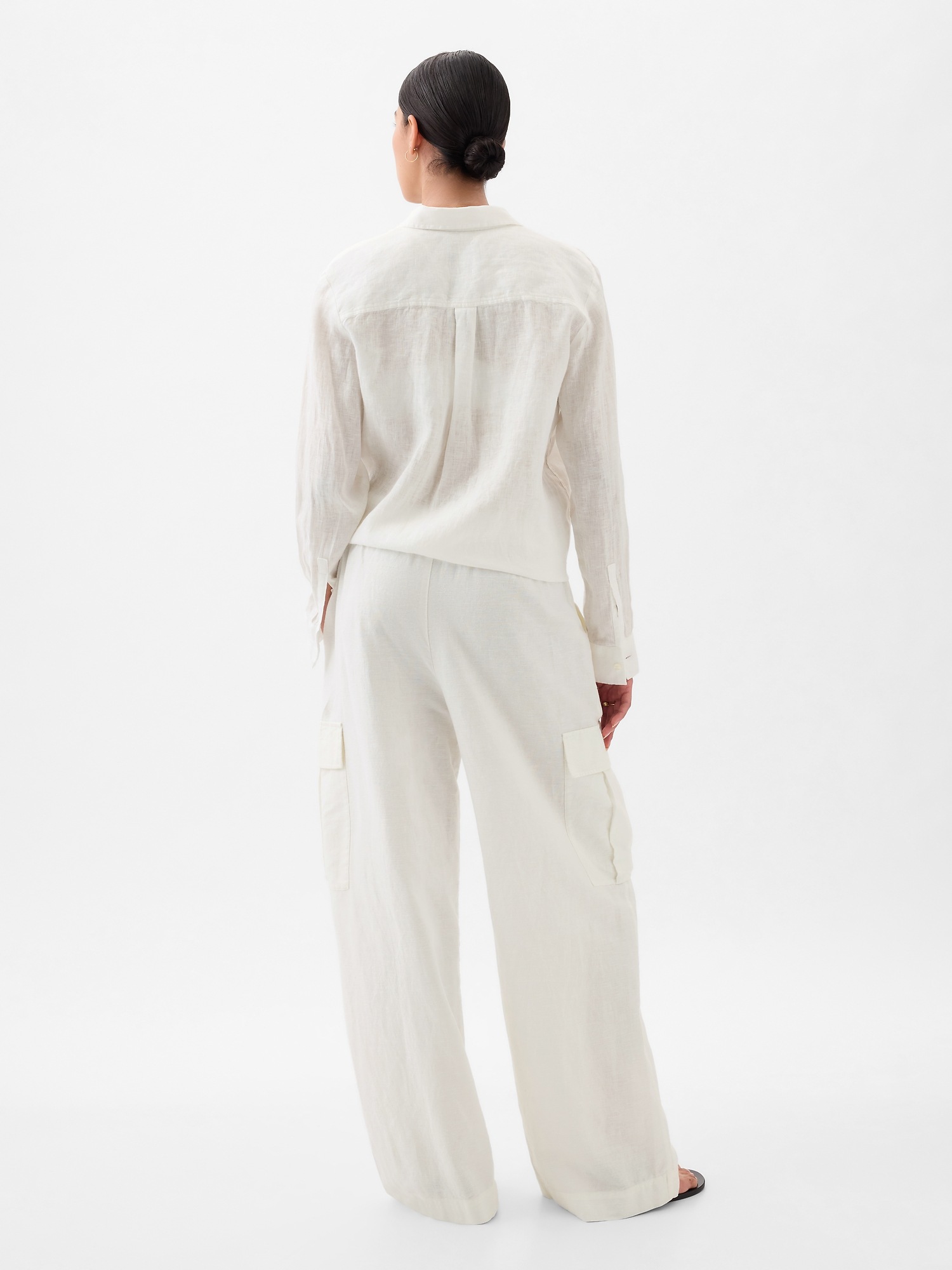 Mid Rise LinenCotton PullOn Cargo Pants Gap