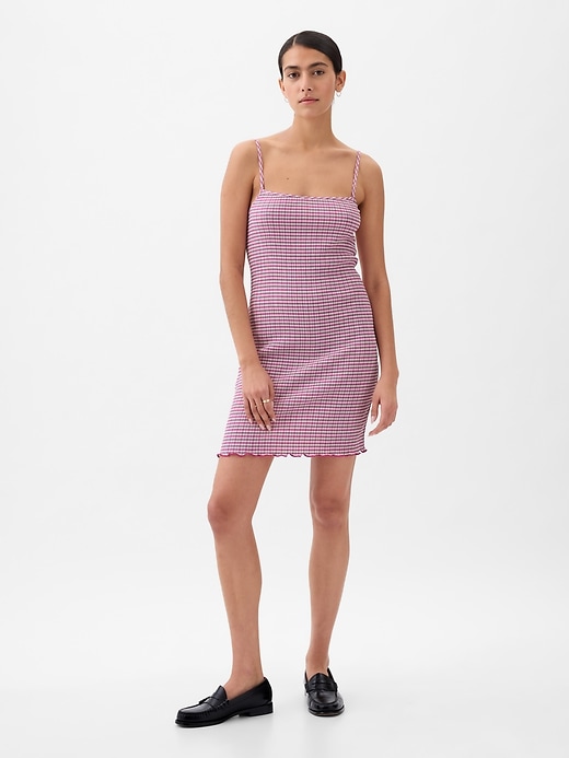 1 of 8 showing, with the color pink gingham of product Gingham Mini Dress