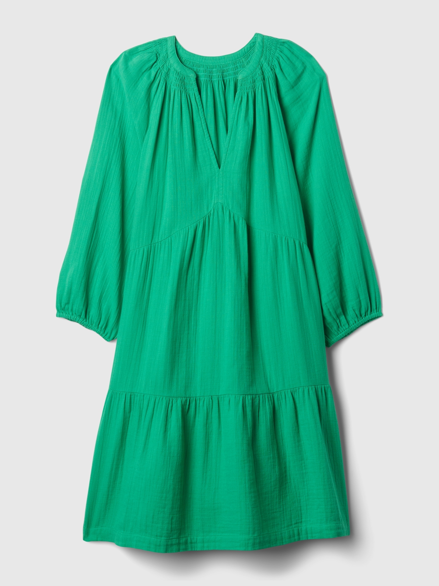 Gauze Tie Front Tiered Mini Dress