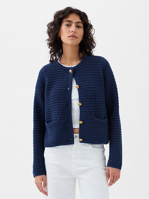 Image number 6 showing, Textured Sweater Jacket