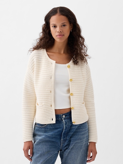 Image number 6 showing, Textured Sweater Jacket