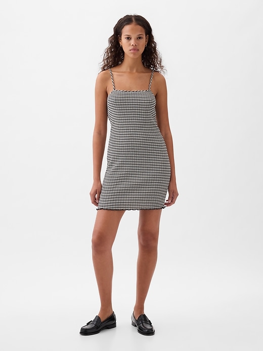 1 of 8 showing, with the color black gingham of product Gingham Mini Dress
