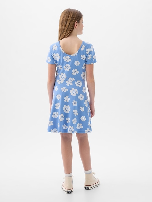 2 of 8 showing, with the color UNION BLUE FLORAL of product Kids Print Skater Dress