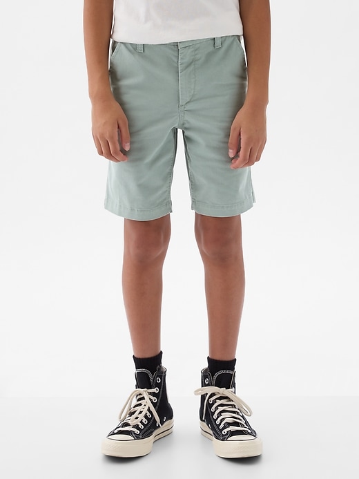 2 of 8 showing, with the color sage of product Kids Uniform Shorts