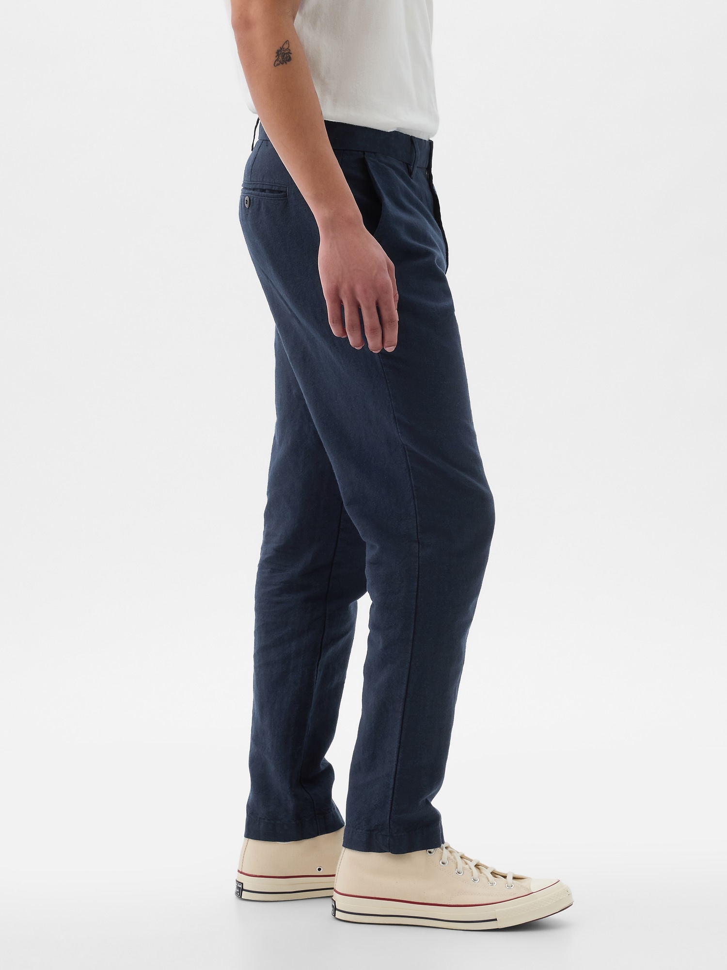 Cotton slim leg trousers deals