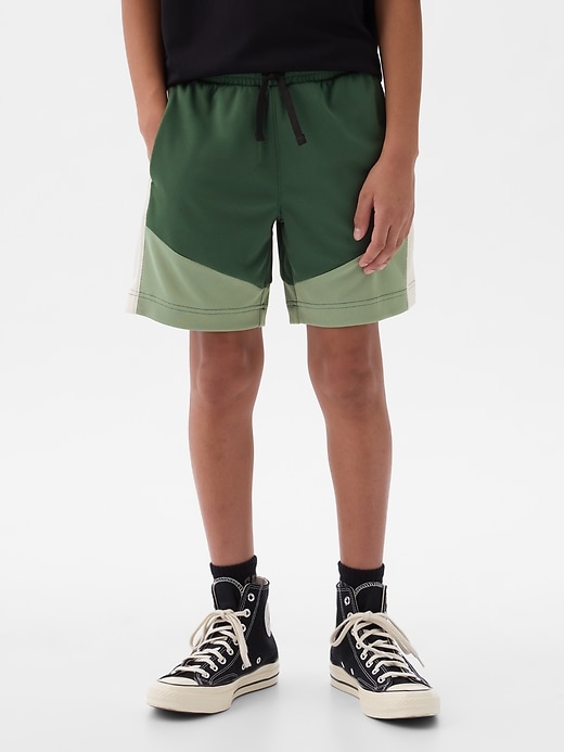 1 of 8 showing, with the color COMBO G - GREEN of product GapFit Kids Fit Tech Shorts