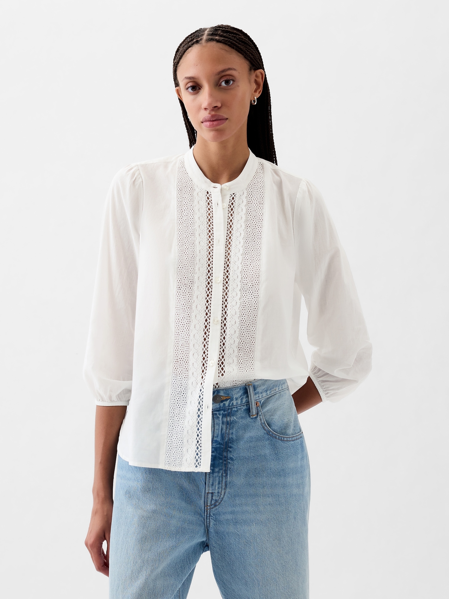 Gap Lace Shirt In Off White