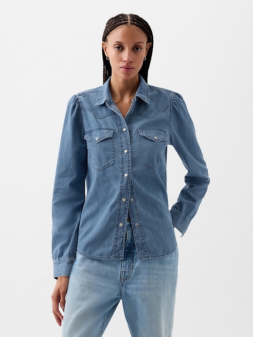 Image number 1 showing, Denim Western Shirt