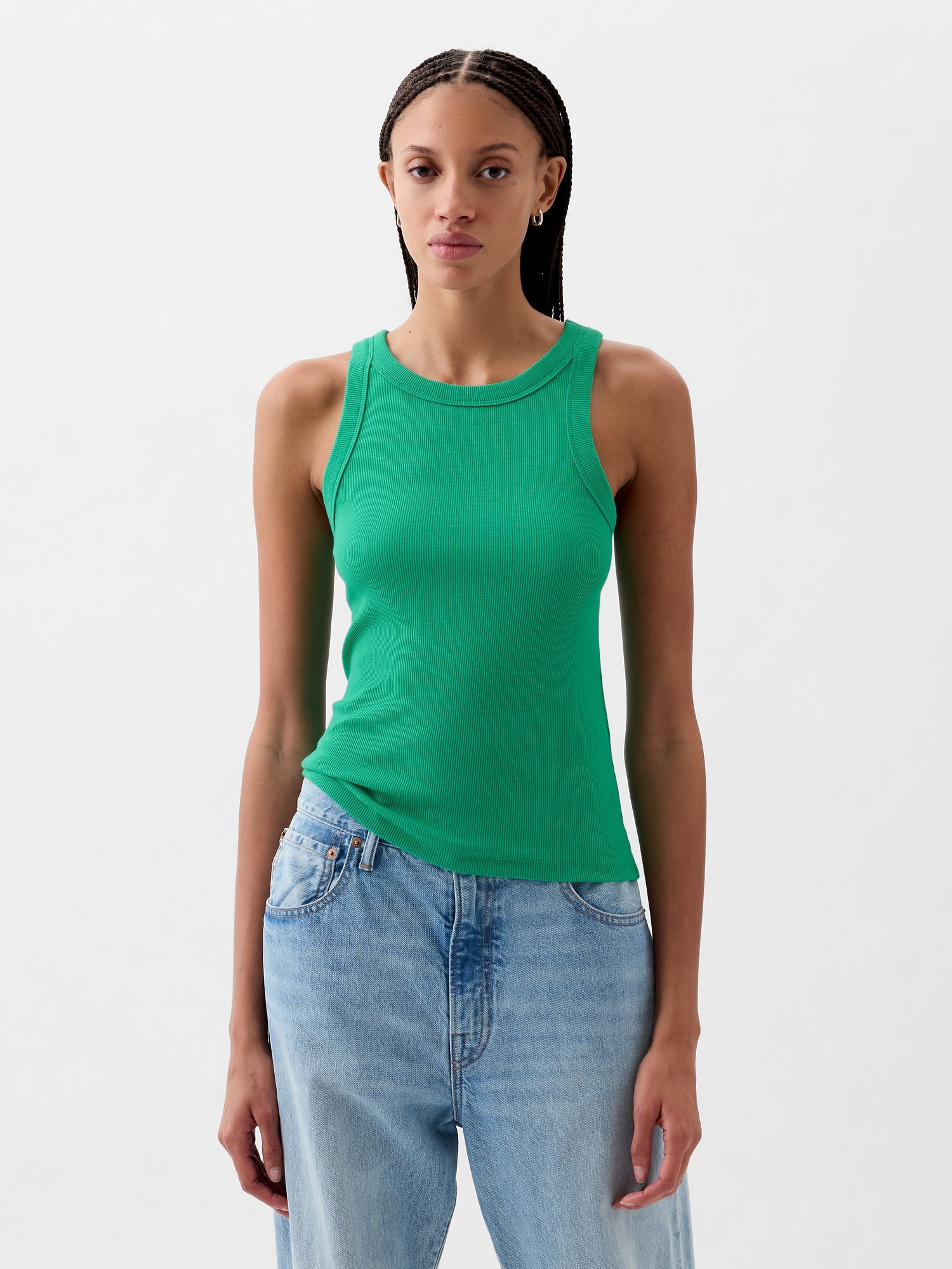 Modern Rib Halter Tank Top