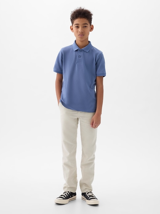 1 of 8 showing, with the color khaki of product Kids Linen-Cotton Lived-In Khakis
