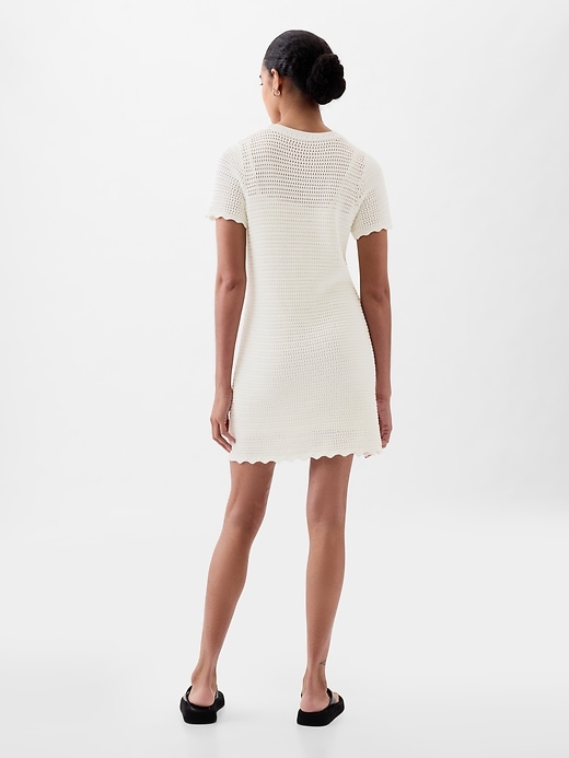 2 of 8 showing, with the color new off white of product Crochet Mini Dress