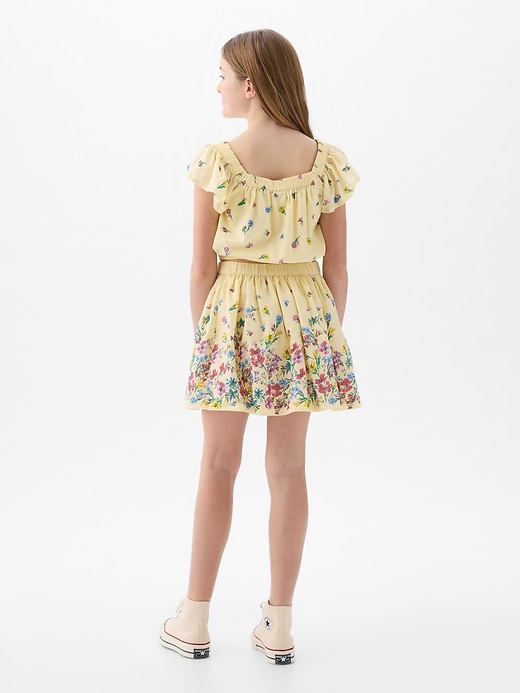 2 of 8 showing, with the color mini yellow floral of product Kids Linen-Cotton Skirt