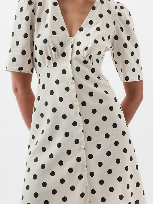 Linen-Blend Button Mini Dress | Gap