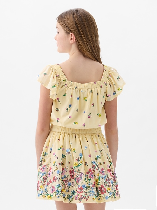2 of 8 showing, with the color mini yellow floral of product Kids Flutter Top